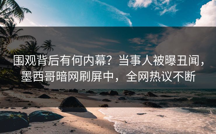 围观背后有何内幕？当事人被曝丑闻，墨西哥暗网刷屏中，全网热议不断