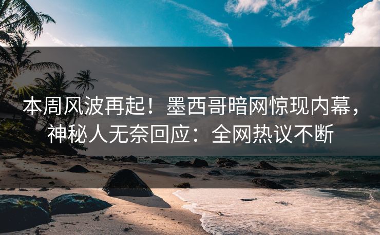 本周风波再起！墨西哥暗网惊现内幕，神秘人无奈回应：全网热议不断
