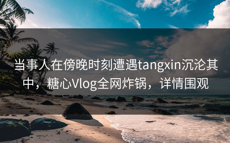 当事人在傍晚时刻遭遇tangxin沉沦其中，糖心Vlog全网炸锅，详情围观